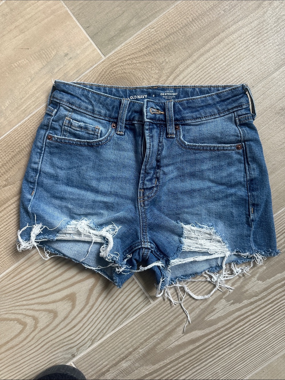 Old Navy Blue Distressed Denim Jean Shorts